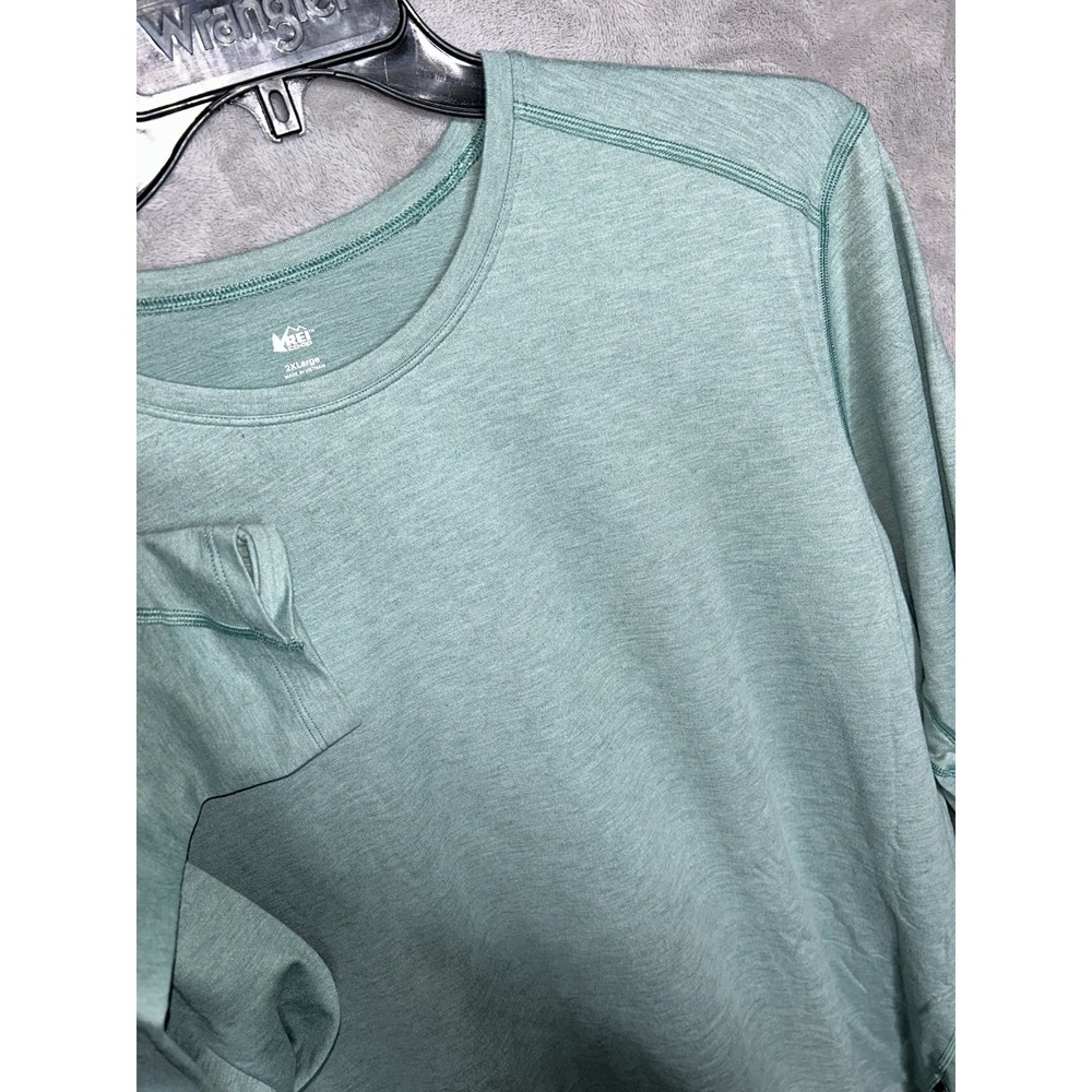 REI Co-op Women's Midweight Base Layer Long-Sleeve Crew Top Size 2XL Green